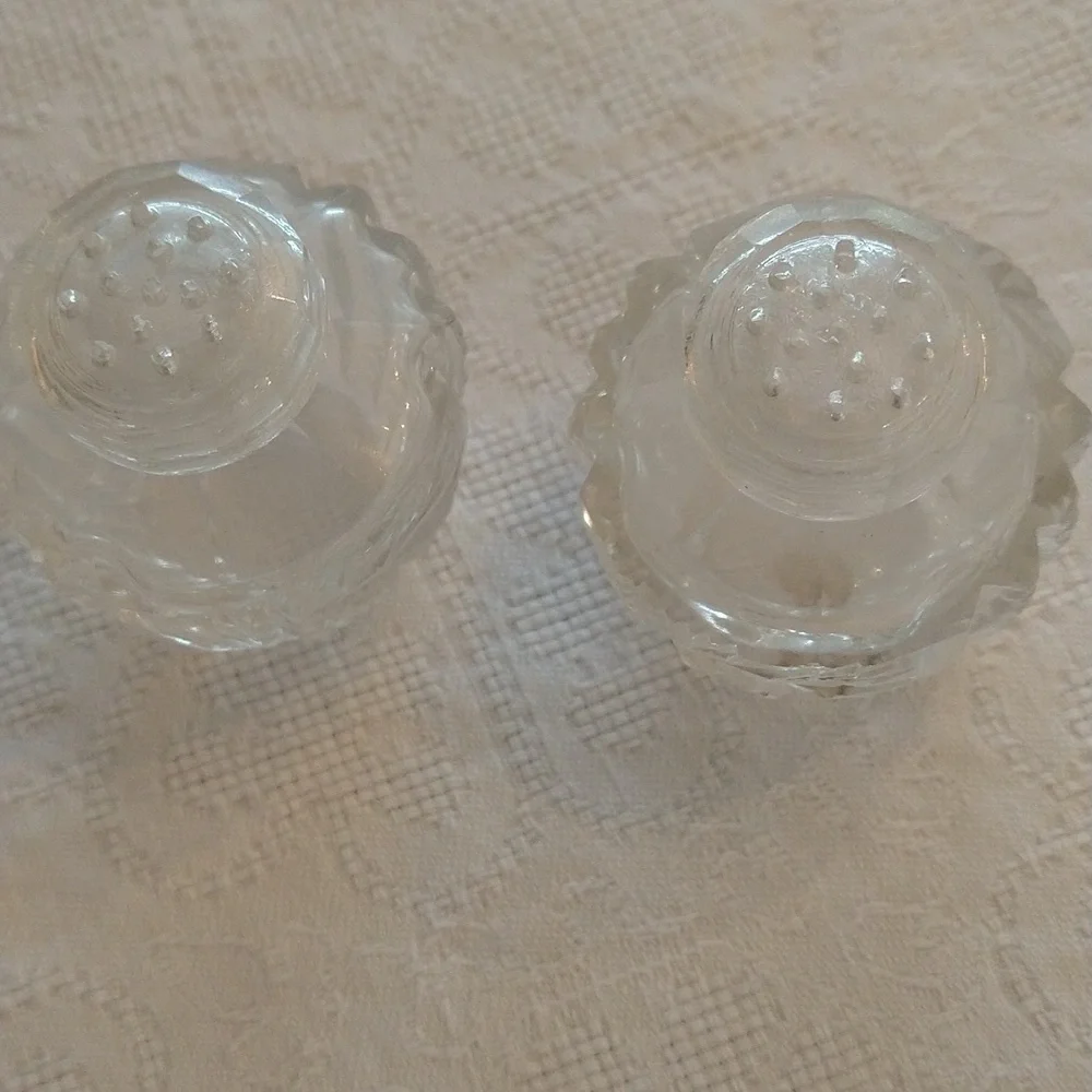 Antique crystal salt and pepper shakers cottagecore shabby chic grand millenial